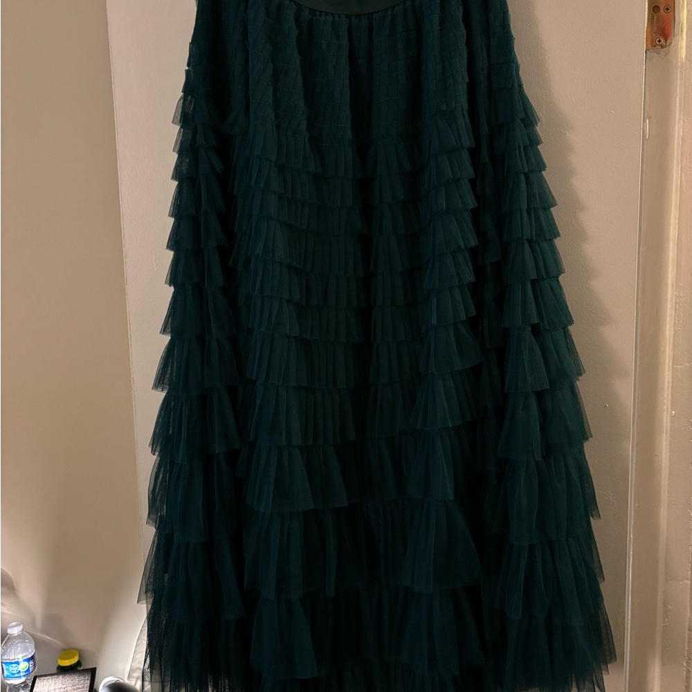 Elegant Teal Layered Skirt